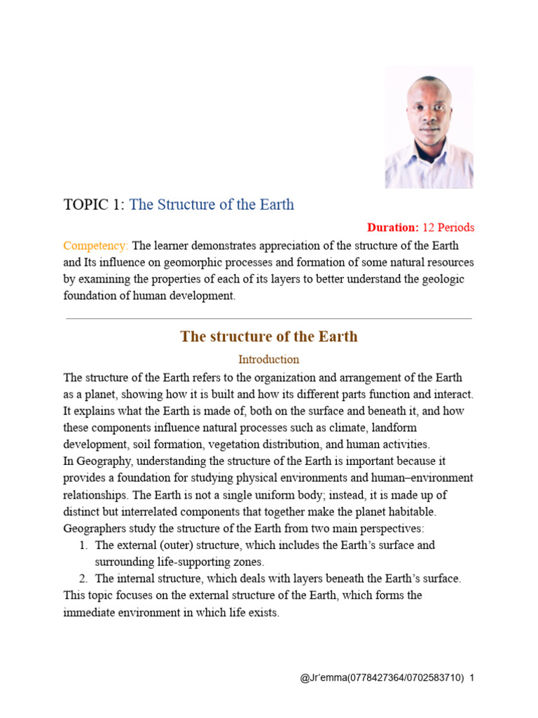 TOPIC 1 - The Structure of The Earth | PDF | Earth Sciences | Earth