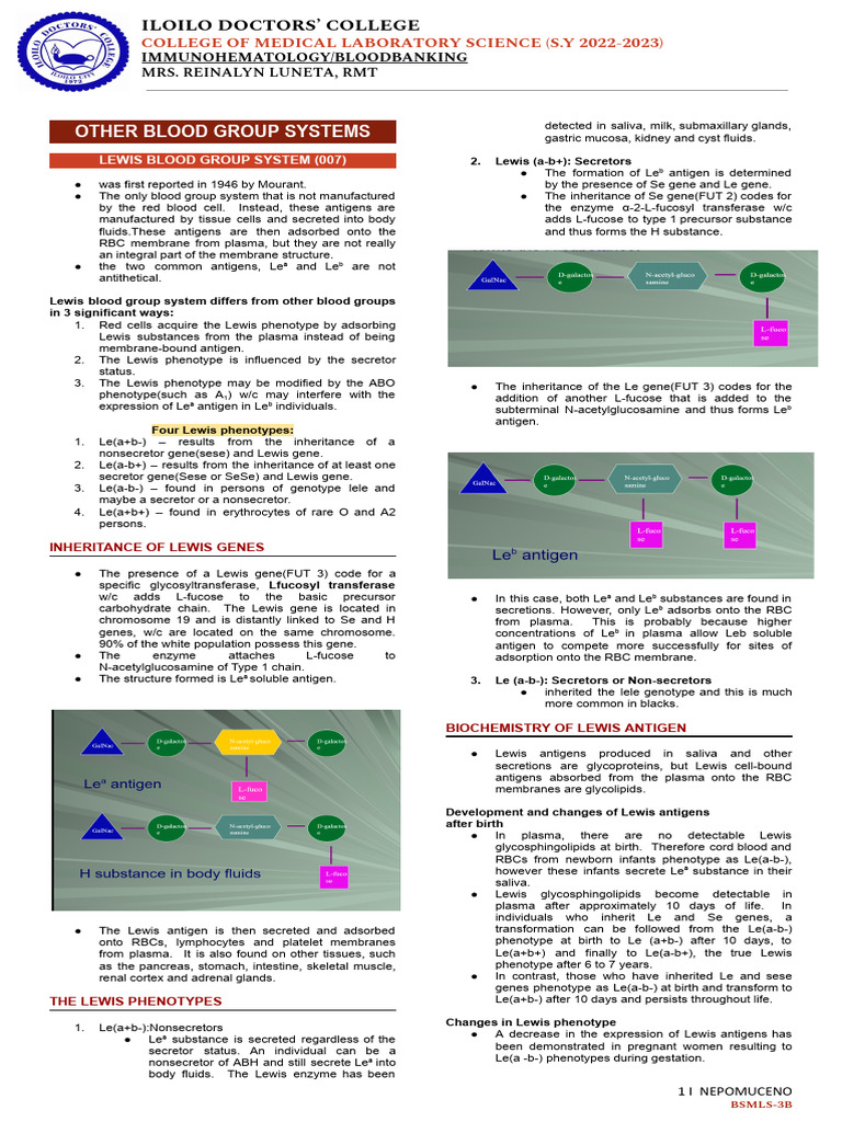 Other Blood Group Systems | PDF | Blood Type | Hematology