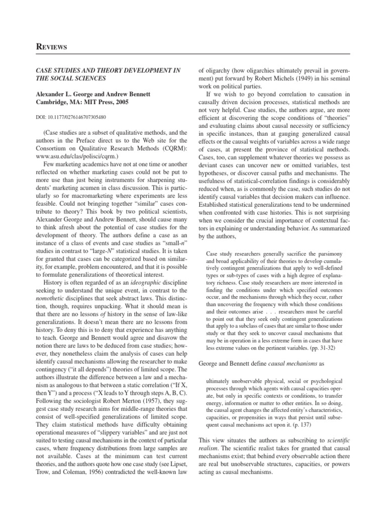 Case Studies and Theory Development in The Social Sciences | PDF ...