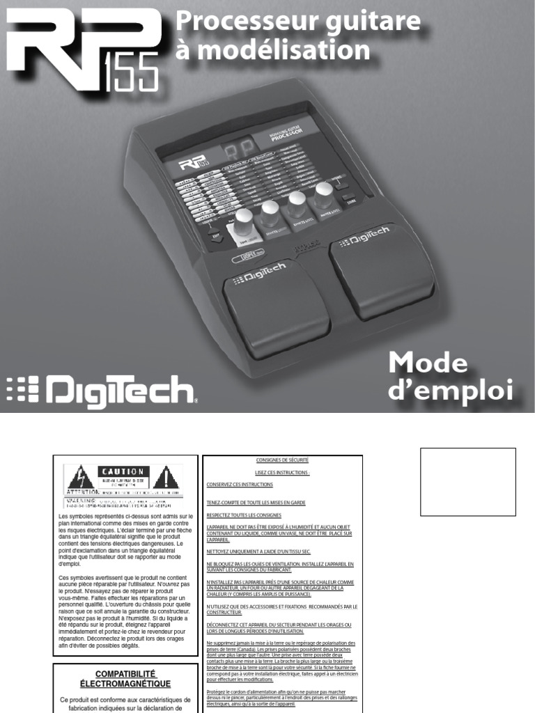 Digitech Rp155 Manuel Utilisateur FR 30522 | PDF | Technologie musicale ...