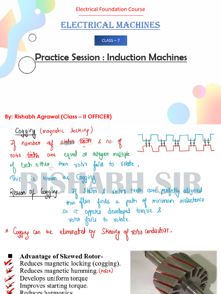 Electrical Machines: Practice Session: Induction Machines | PDF