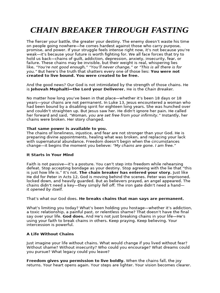 Chain Breaker Through Fasting | PDF