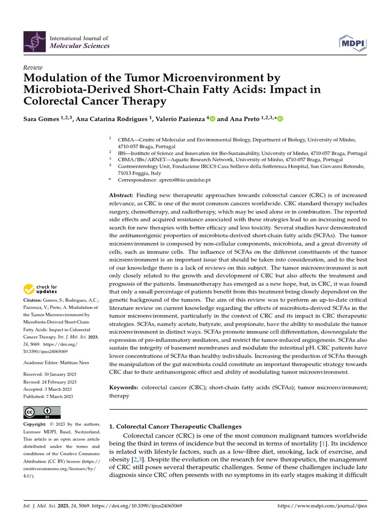 Gomes 2023 Modulation of The Tumor Microenvironment by Microbiota ...