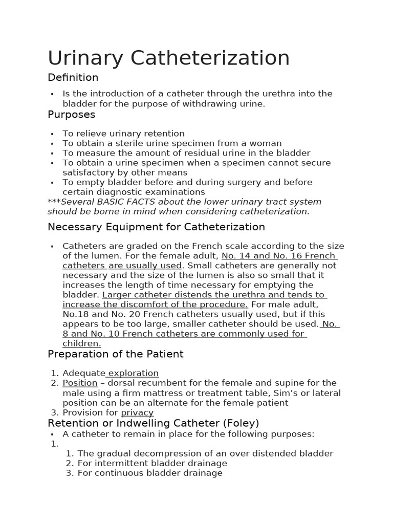 Urinary Catheterization | PDF | Genitourinary System | Urinary System