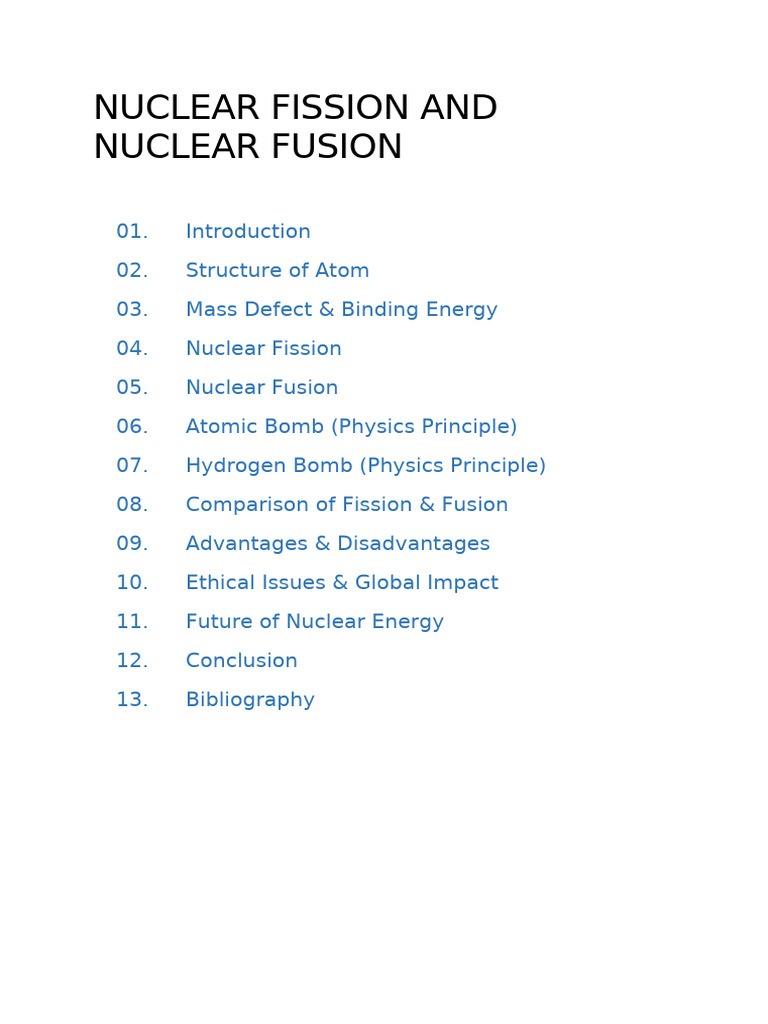 Nuclear Fission and Nuclear Fusion | PDF | Nuclear Fusion | Nuclear Fission
