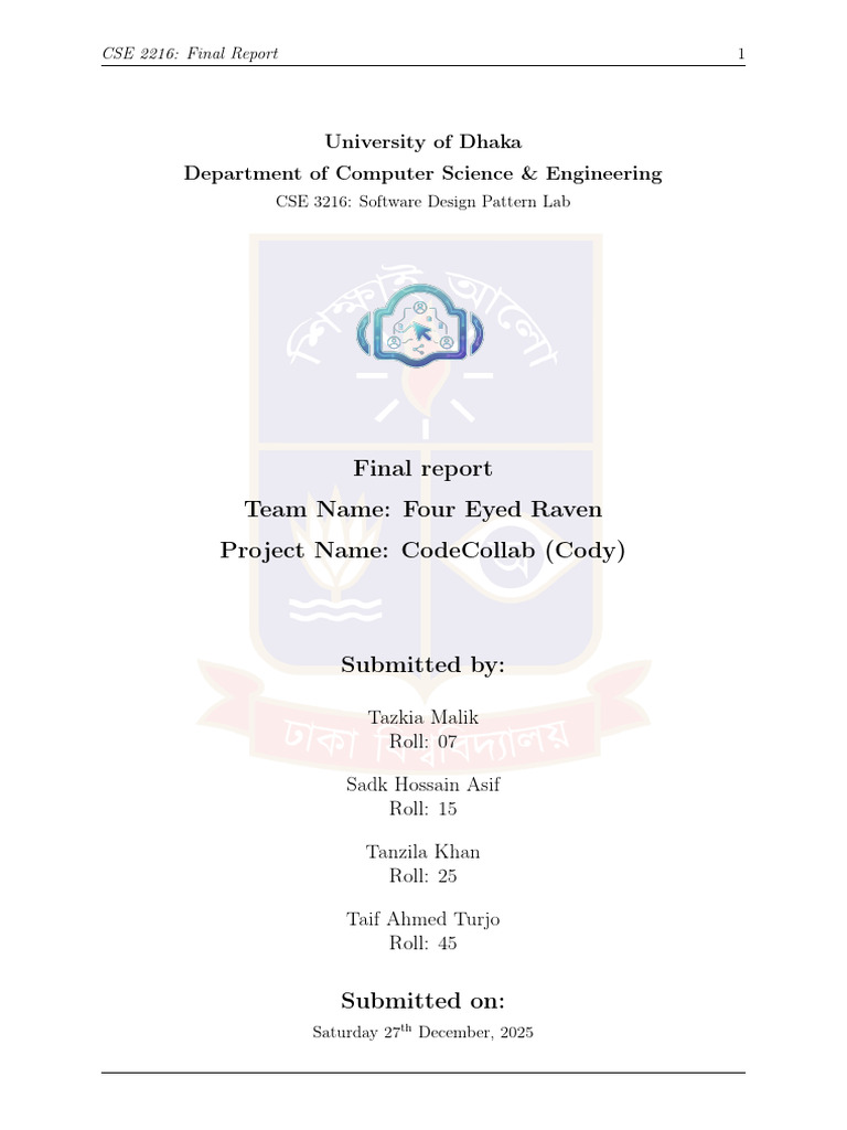 FourEyedRaven SDP ProjectReport | PDF | Version Control | Computer File