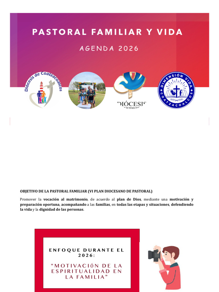 Agenda de Pastoral Familiar y Vida 2026 | PDF | Adoración Cristiana Y ...