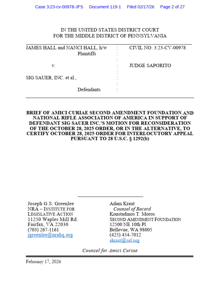 SAF Files Amicus Brief Defending Gun Owners' Privacy | PDF | Privacy ...