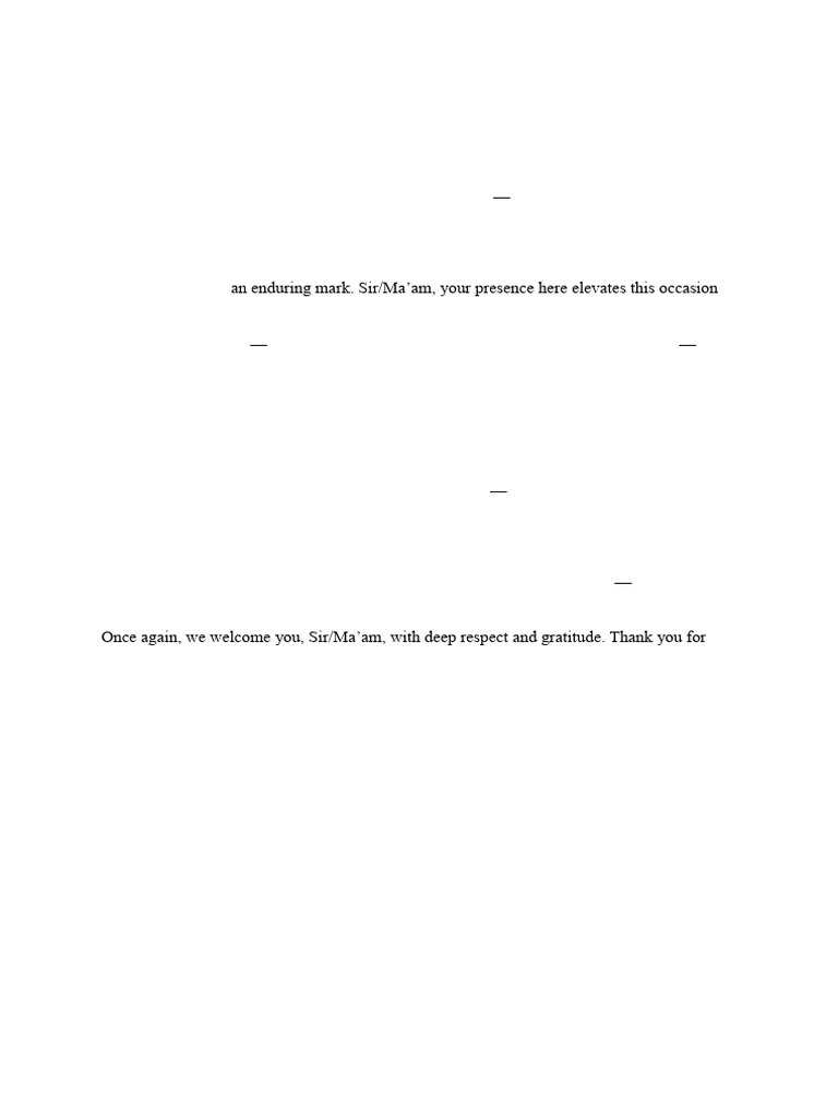 Welcome Introductory Speech Sample | PDF