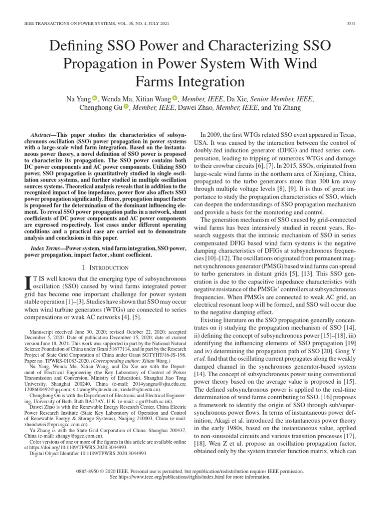 Defining SSO Power and Characterizing SSO Propagation in Power System ...
