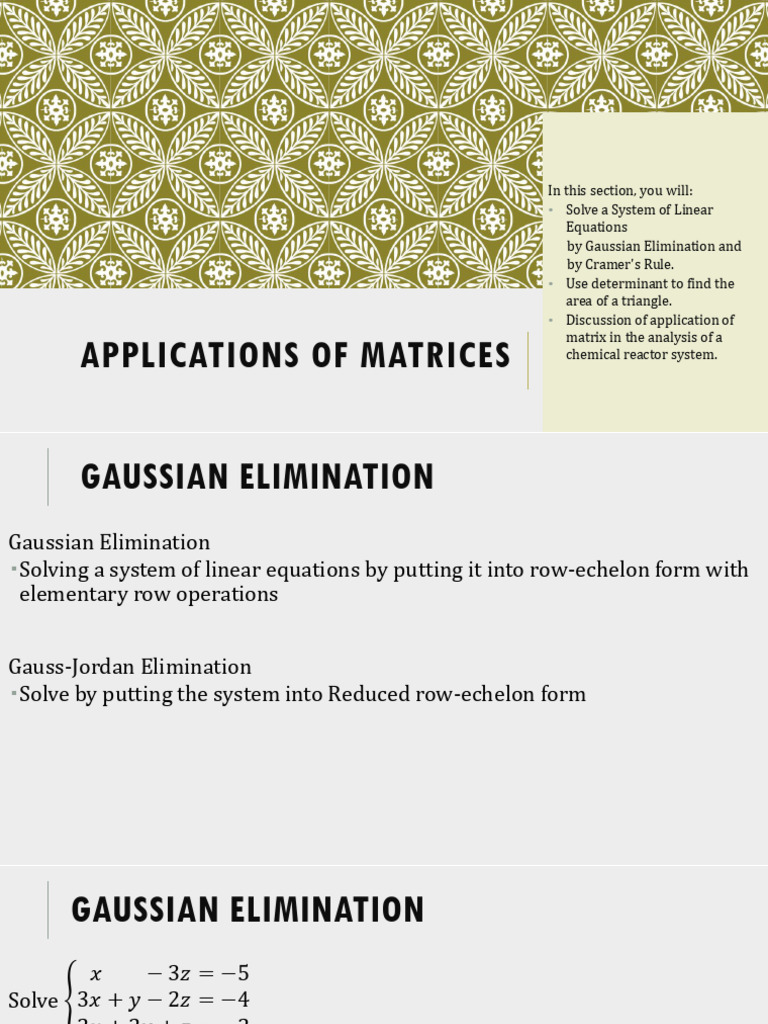 Lesson 1.1 Applications of Matrix | PDF | Algorithms | Mathematical Objects