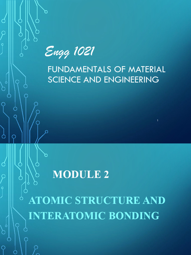 Module+2+ +Atomic+Structure+and+Interatomic+Bonding | PDF | Chemical ...