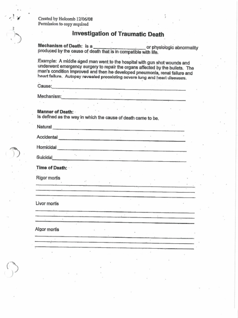 Investigation of Traumatic Death | PDF