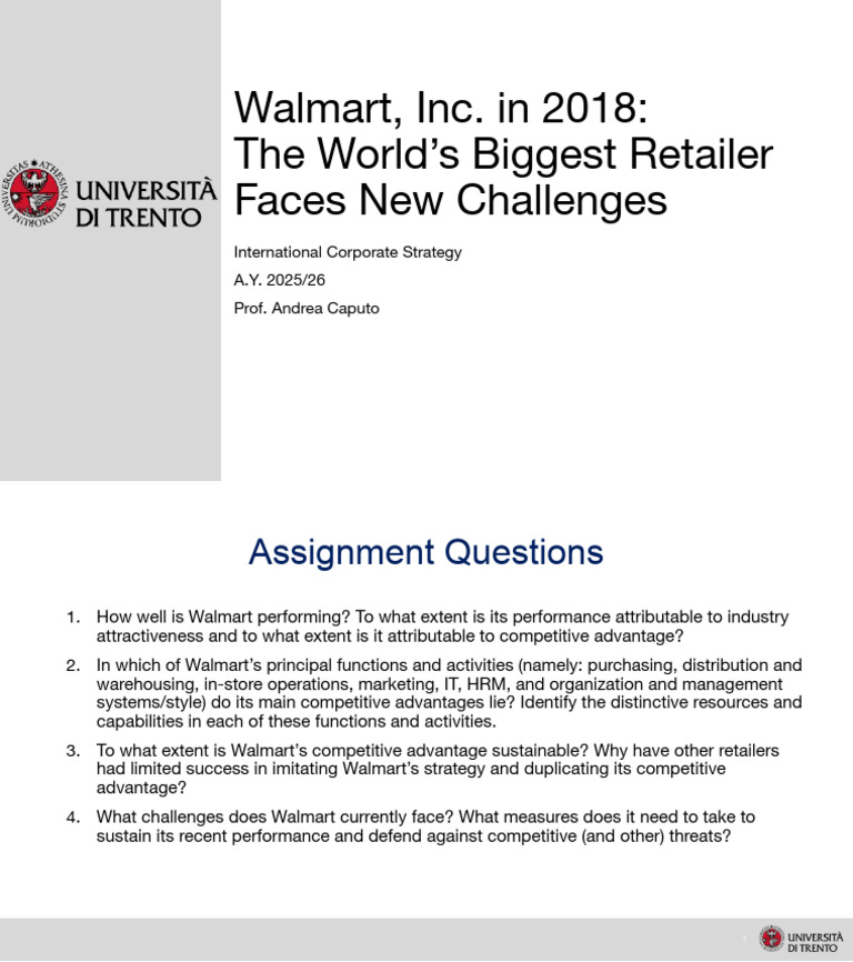 Walmart Case Questions | PDF