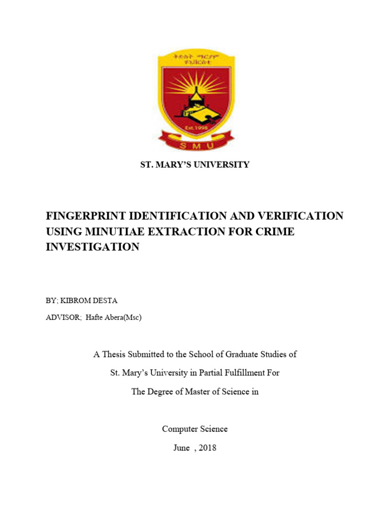 Fingerprint Identification and Verification | PDF | Fingerprint ...