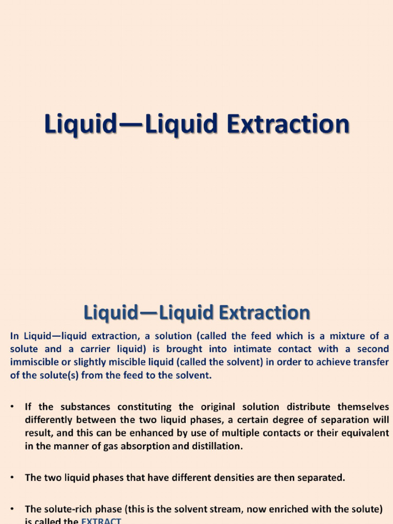 Liquid-Liquid Extraction | PDF