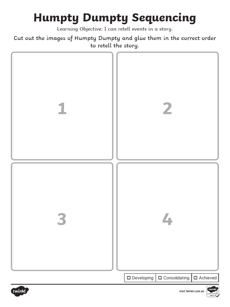 Au L 53613 Humpty Dumpty Cut and Paste Sequencing Activity Sheet ...