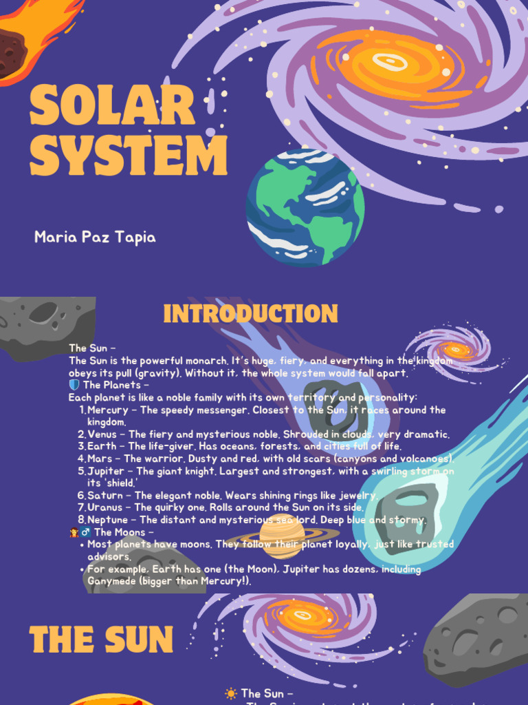 Solar System Maria Paz Tapia | PDF | Planets | Solar System