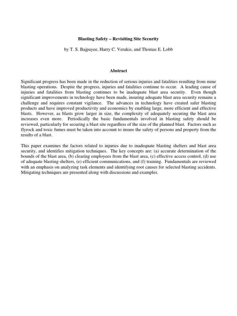 Blasting Safety Pdf Mining Coal Mining
