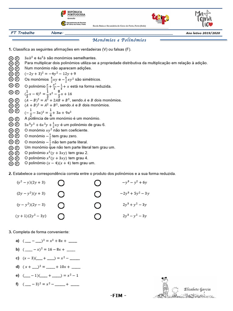 FT Monomios Polinomios 01 | PDF | Álgebra abstrata | Álgebra