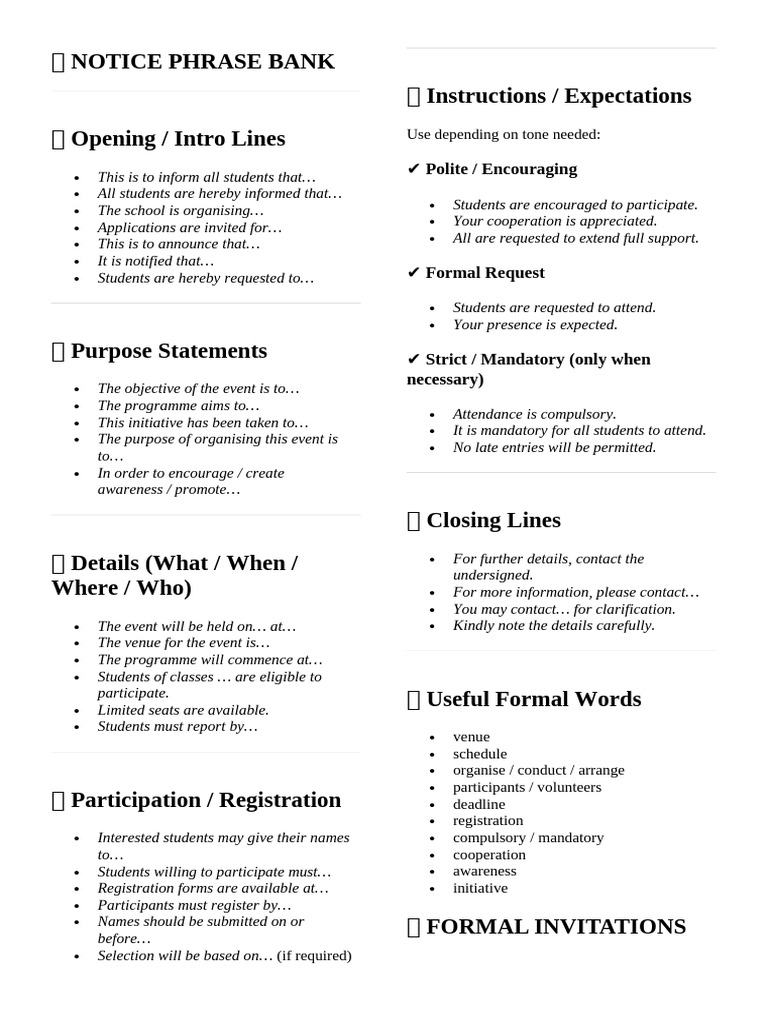 Writing Skills Phrase Bank | PDF | Reason