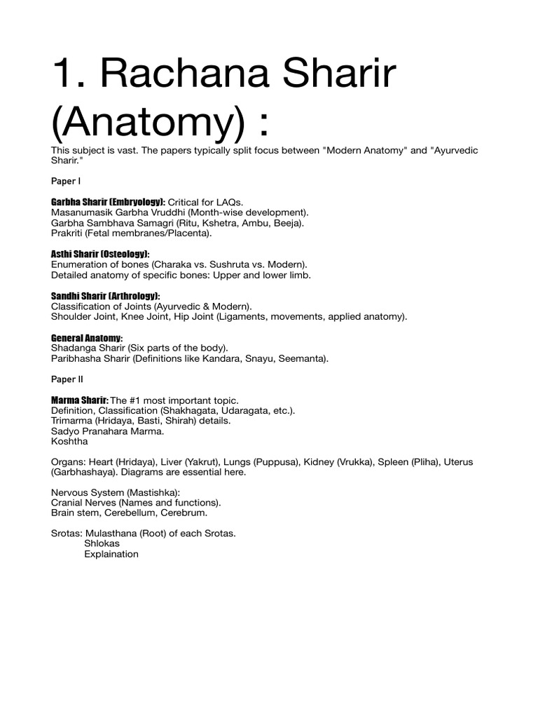 Document From Shrishti Upadhyay | PDF | Ayurveda | Anatomy