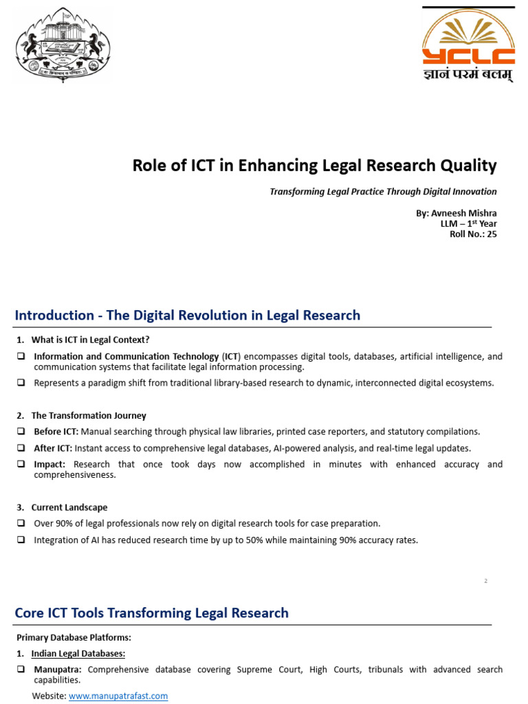 Role of ICT in Legal Research | PDF | Artificial Intelligence ...
