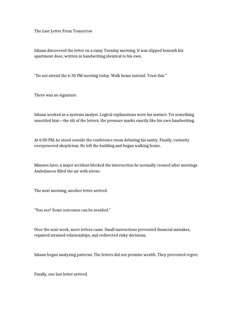The Last Letter From Tomorrow | PDF | Uncertainty | Psychology