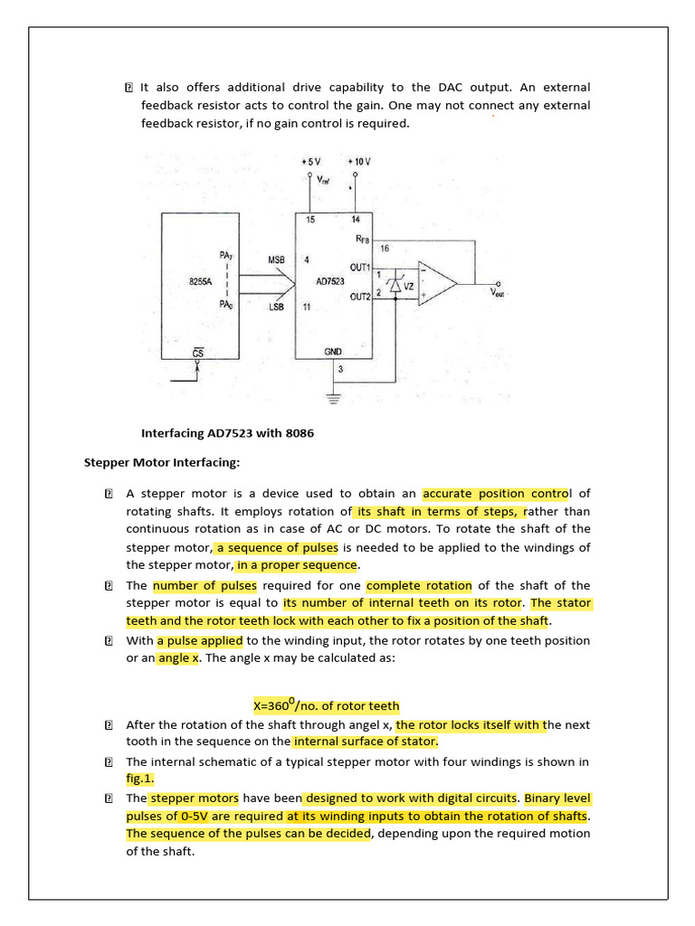 MPMC Digital Notes Stepper Motor | PDF | Electric Motor | Electronic ...