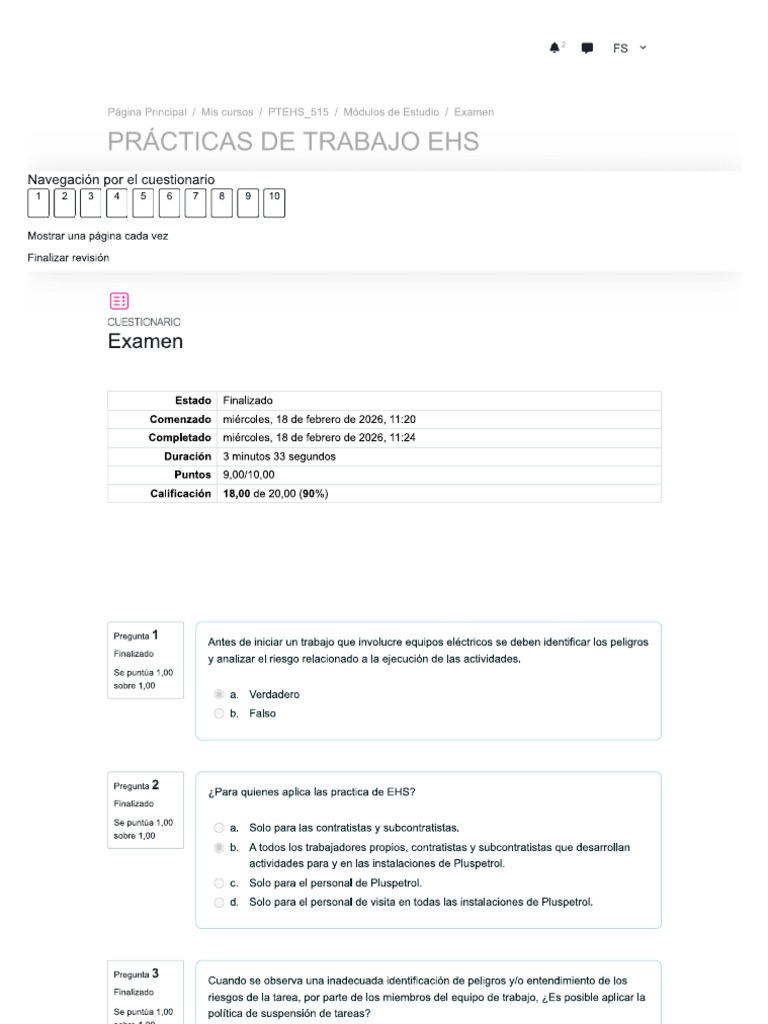 Examen EHS | PDF