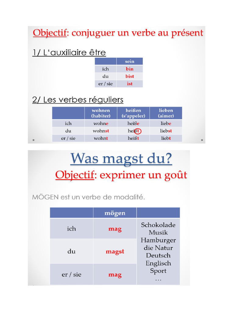 Fa.1, Einh. 1 - Verb Konjugieren Und Mögen | PDF