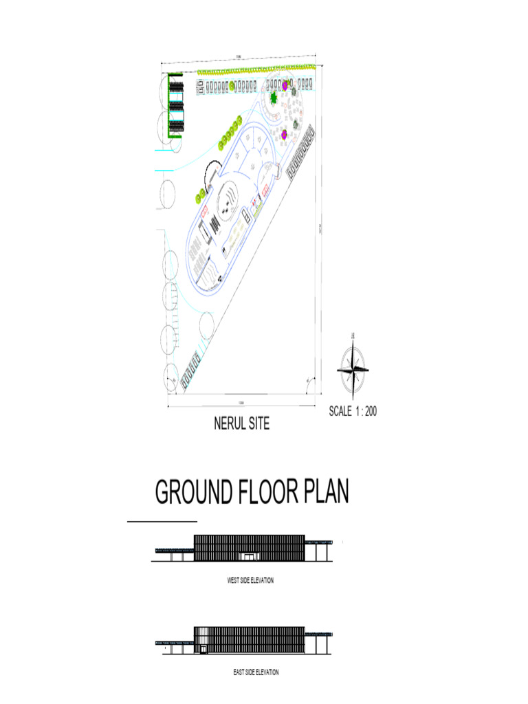 Ground Floor Plan With Elevations 1 200 | PDF