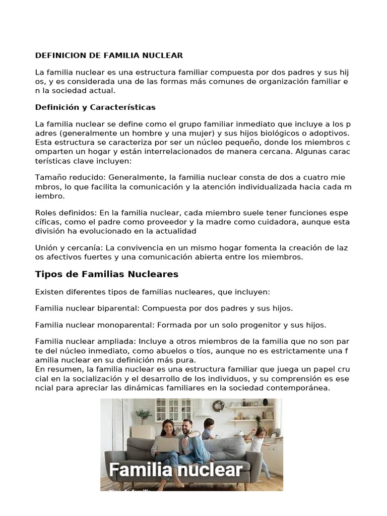 Definicion de Familia Nuclear | PDF