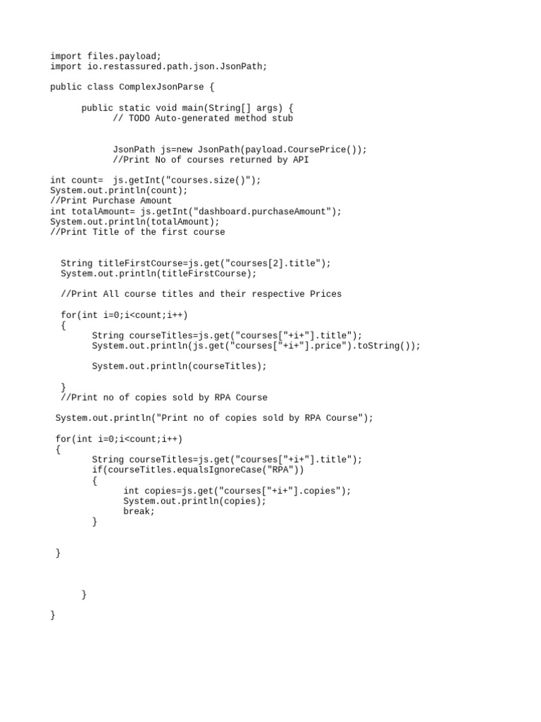 Complex Json Pasrsing Program | PDF