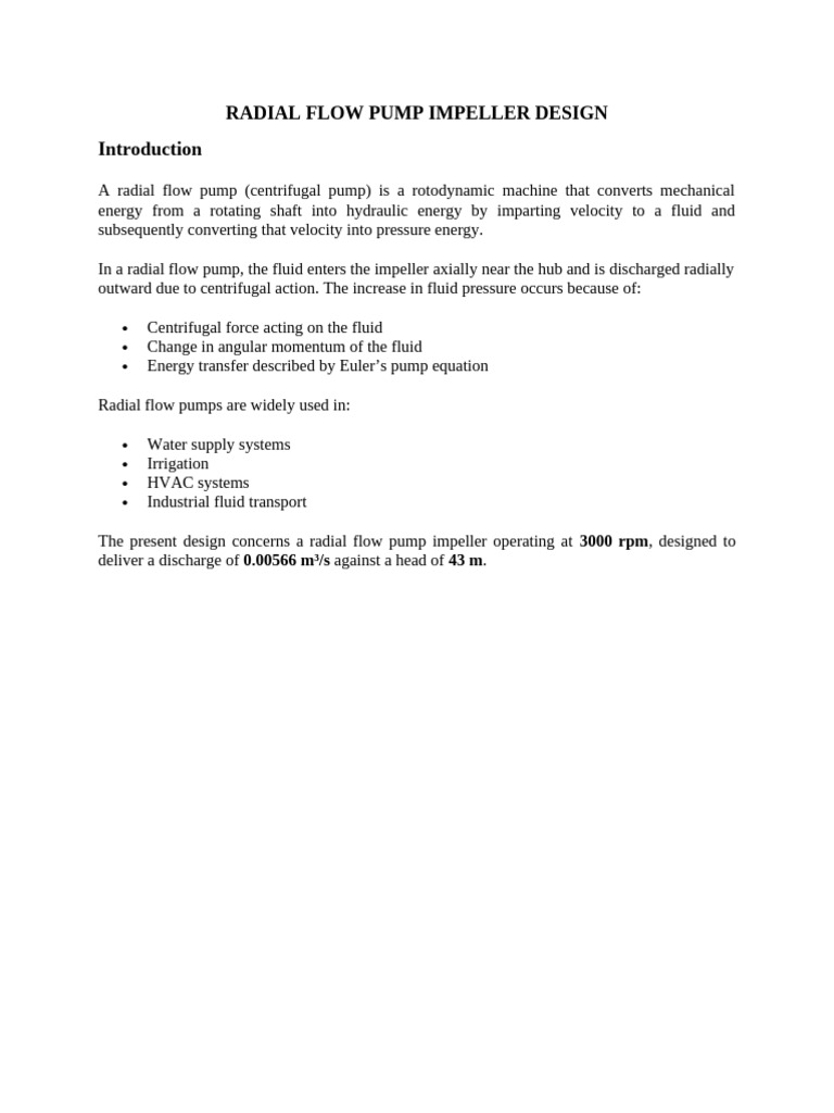 Radial Flow Pump Impeller Design Calculations Rev 1 | PDF | Pump ...