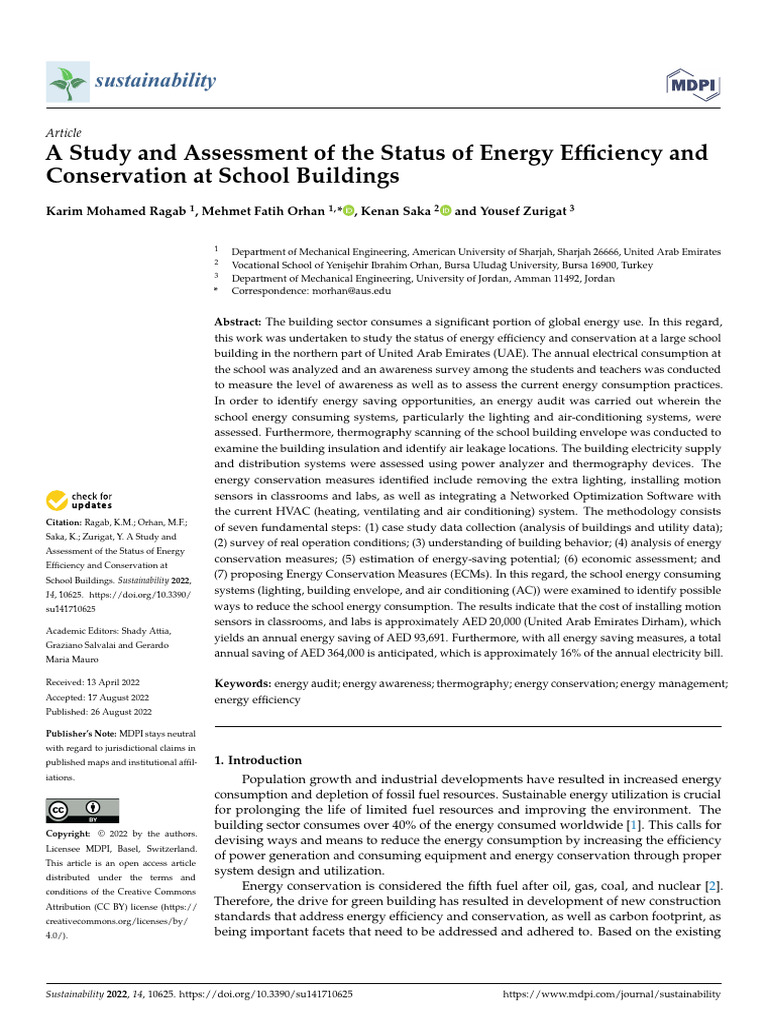 A Study and Assessment of The Status of | PDF | Energy Conservation ...