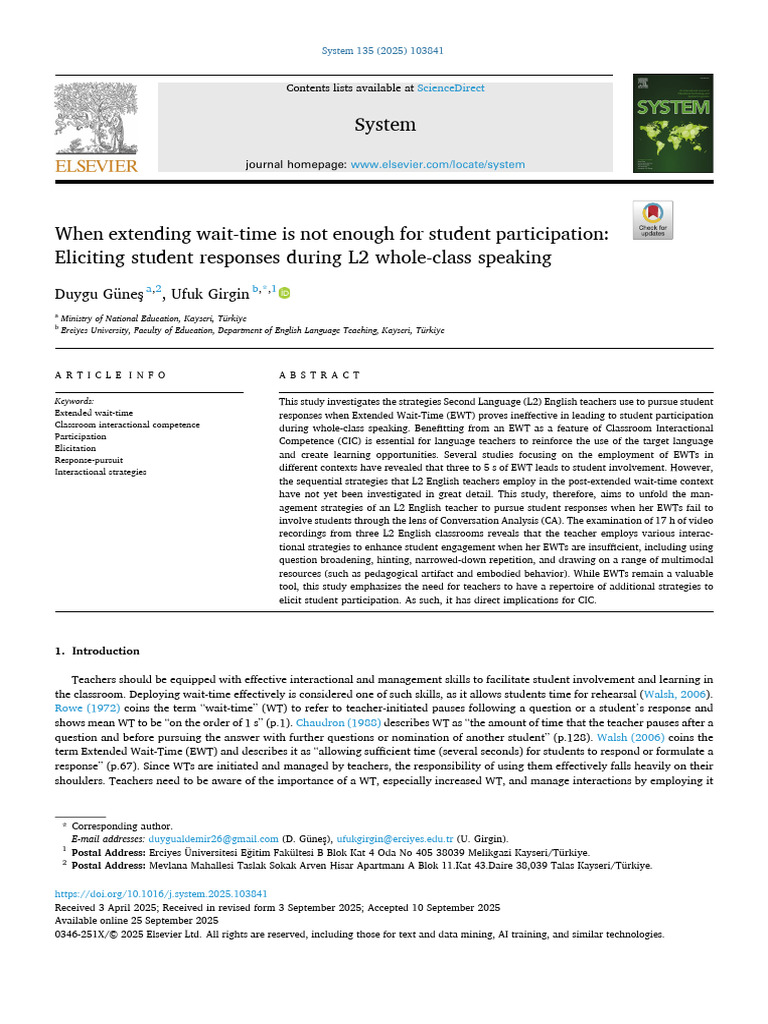 When Extending Wait-Time Is Not Enough For Student Participation | PDF ...