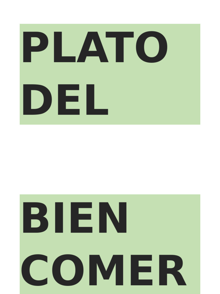 Plato Del Bien Comer Letras | PDF