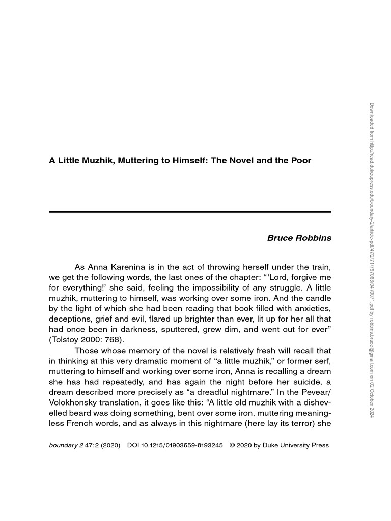 A Little Muzhik, Muttering To Himself | PDF | Anna Karenina | Dream