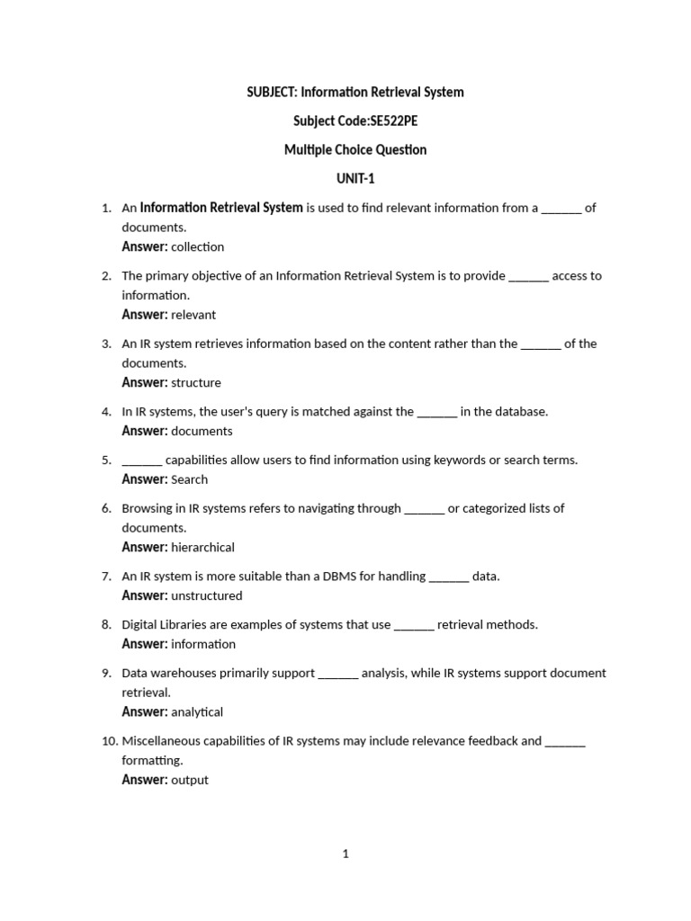IRS Multiple Choise Unitwise | PDF | Search Engine Indexing ...