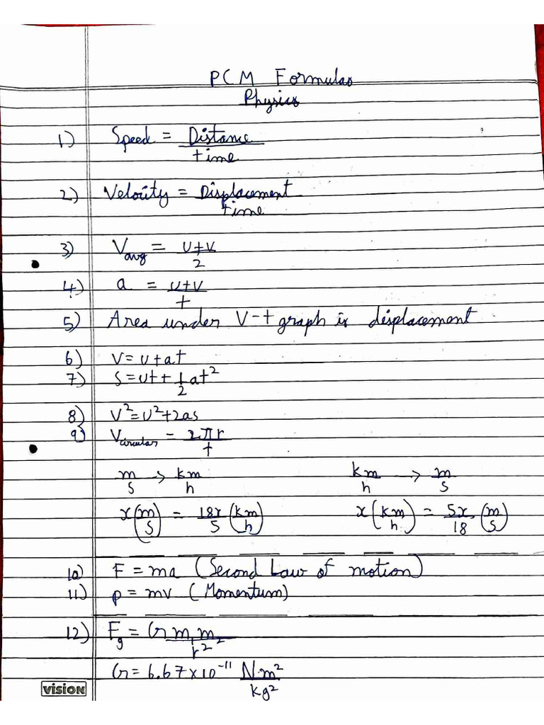 PCM Formulas | PDF