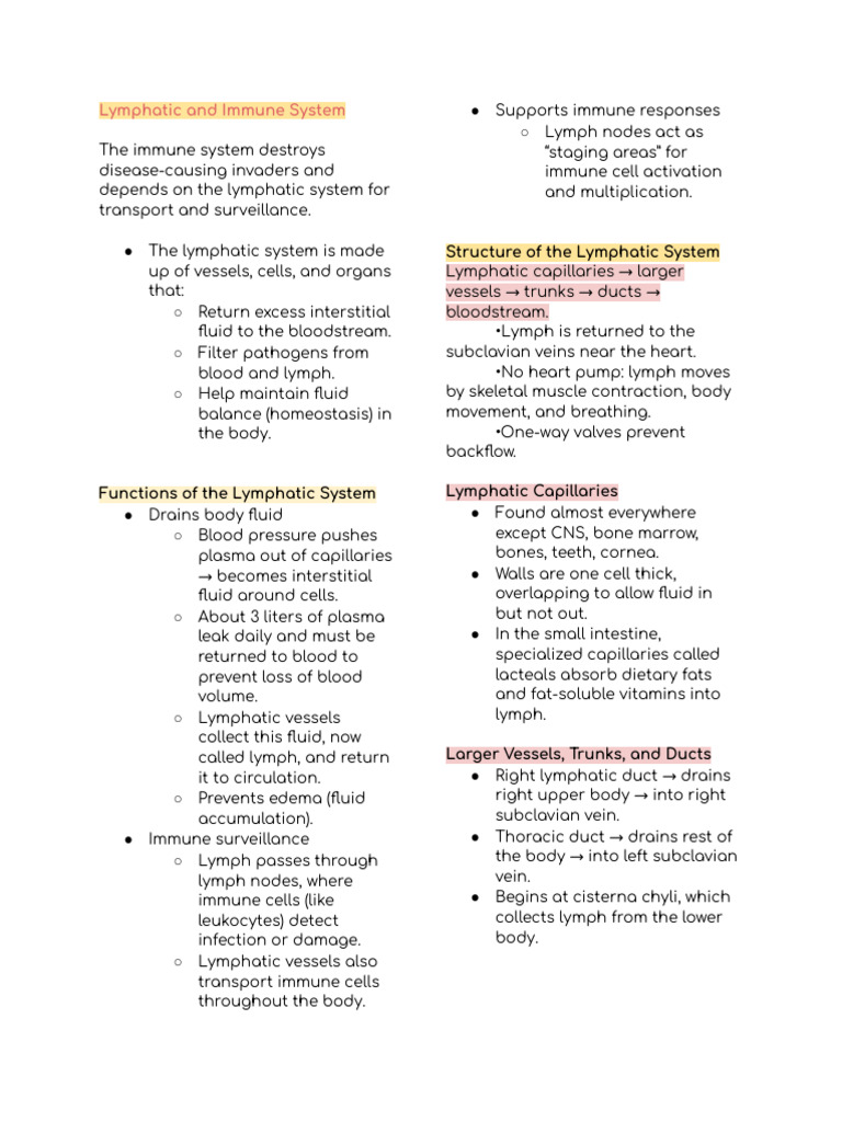 Lymphatic System | PDF | Lymph | Lymphatic System