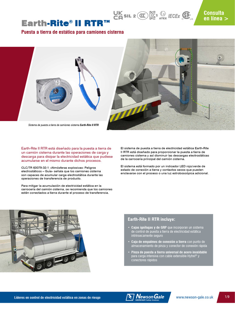 Earth Rite RTR Datasheet Road Tanker Grounding System ES | PDF ...