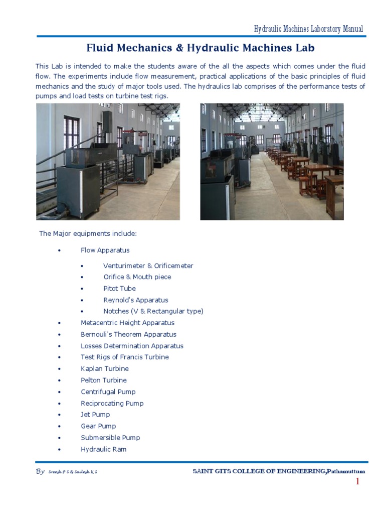 Hydraulic Machines Lab Manual | PDF | Turbine | Pump