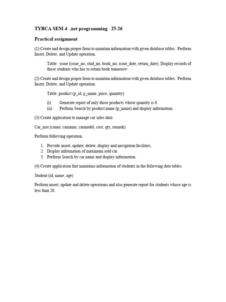 VB Practical Assignment | PDF