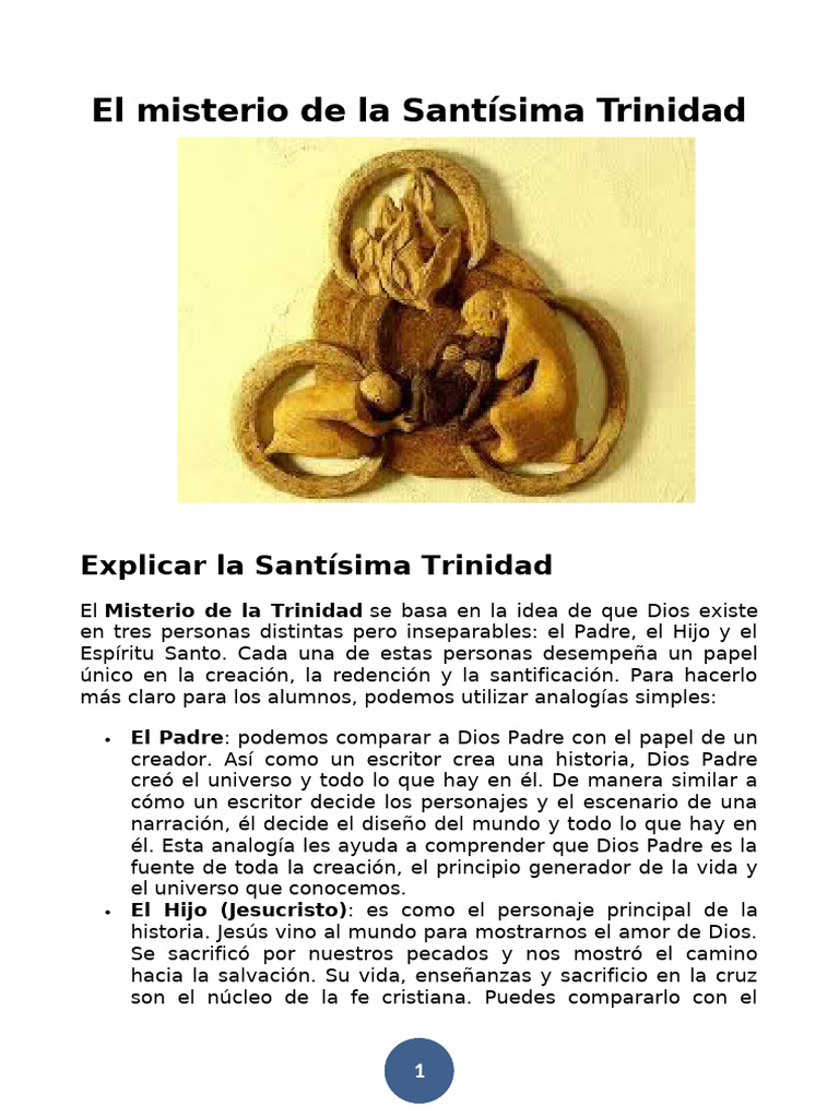 El Misterio de La Santísima Trinidad | PDF | Trinidad | espíritu Santo