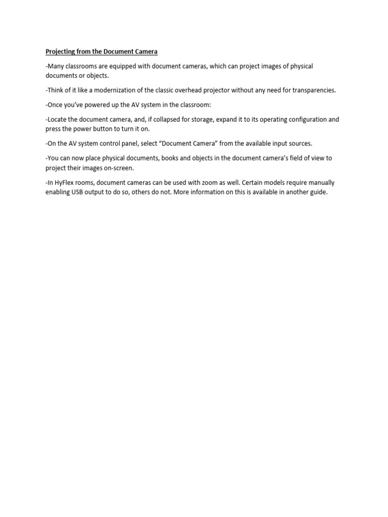 Document Camera Overview | PDF