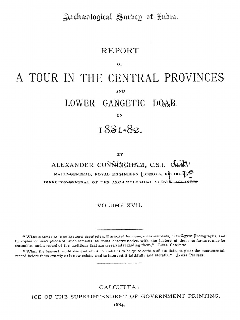 Report of A Tour in The Central Provinces & The Lower Gangetic Doab | PDF