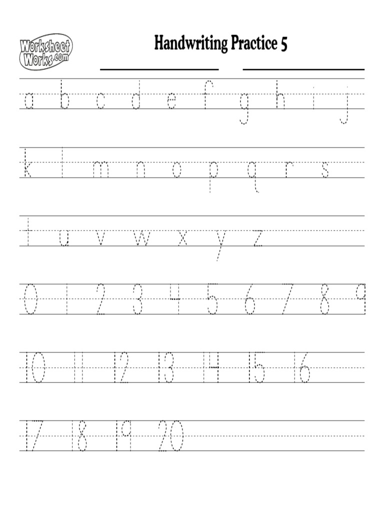 Handwriting Practice 5 | PDF