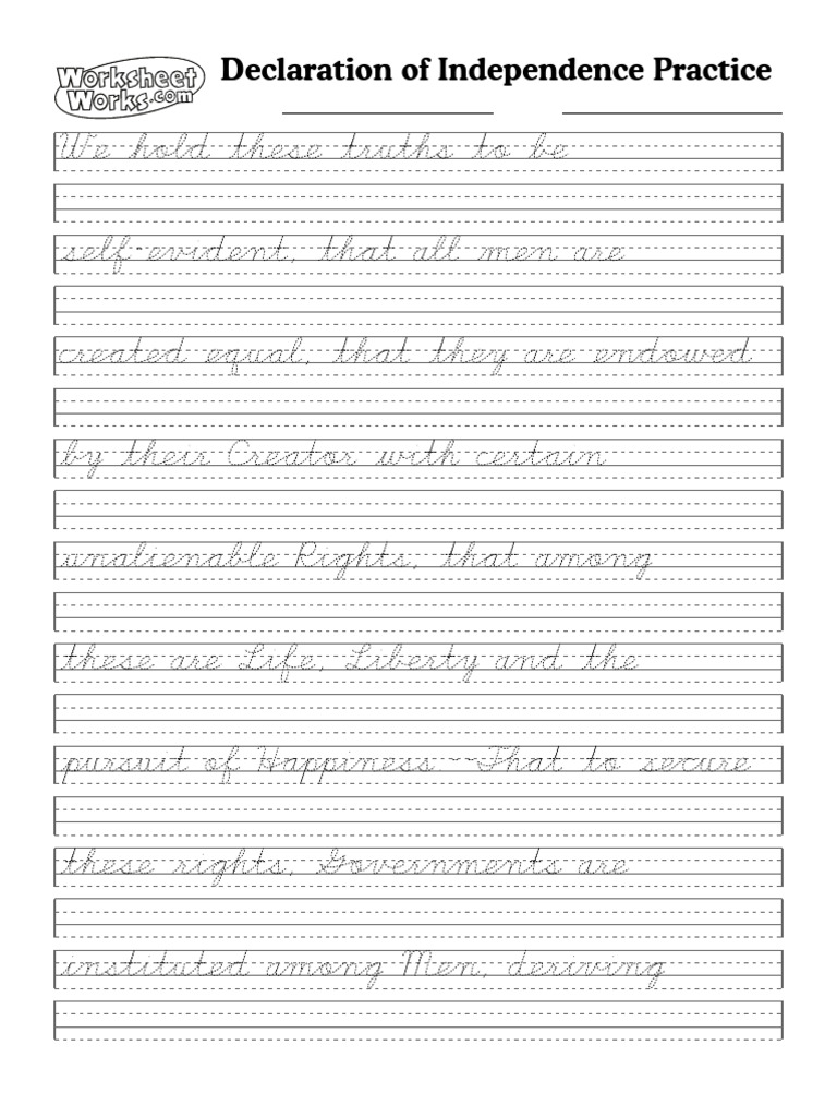 Declaration of Independence Cursive | PDF